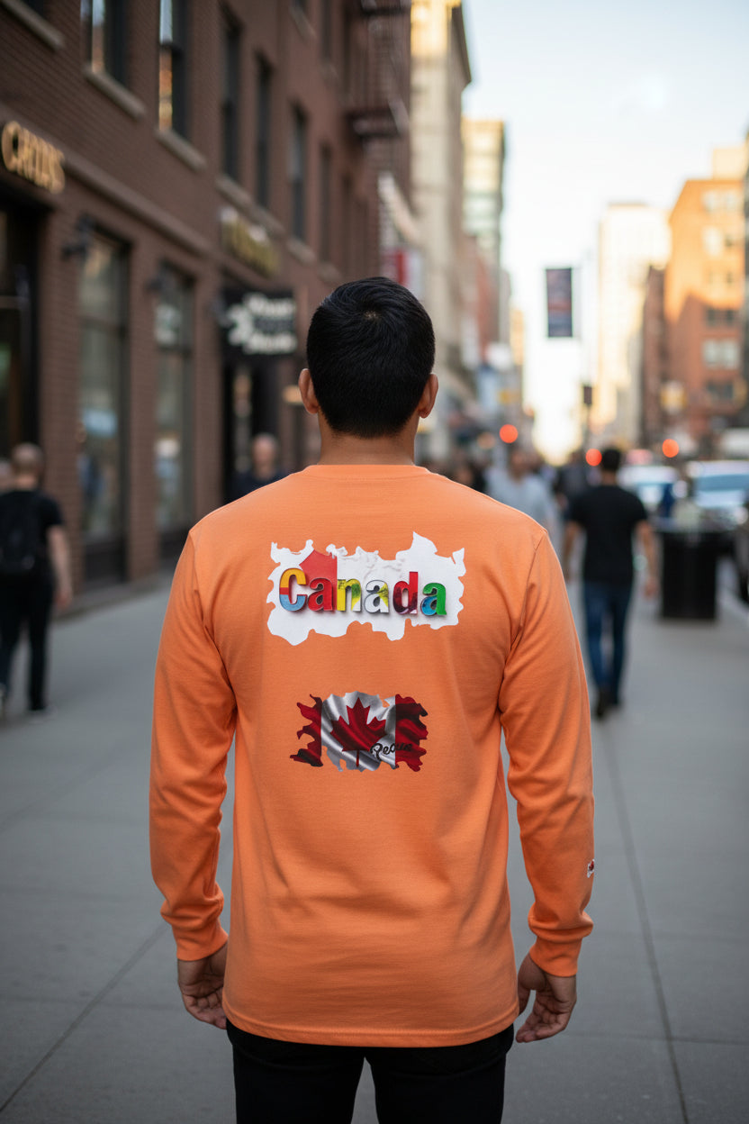 Canada Color Block Long Sleeve Tee