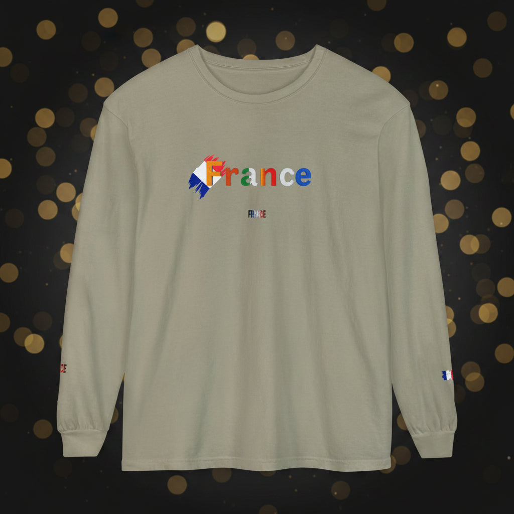 France Long Sleeve Tee -Peace message