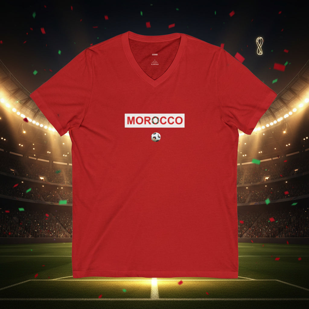 Morocco Soccer V-Neck Tee