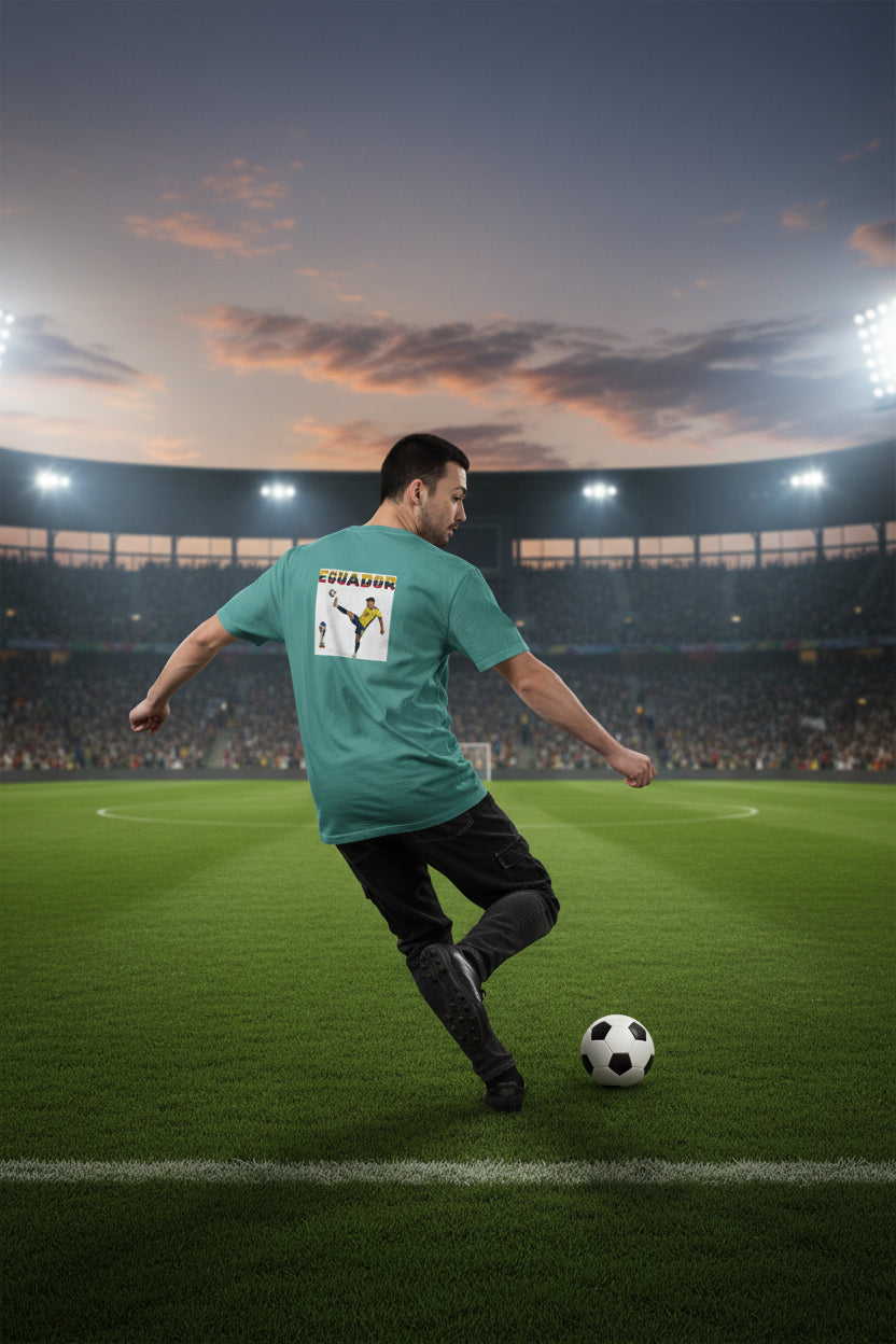 Ecuador Soccer T-Shirt 100% Ring-Spun Cotton