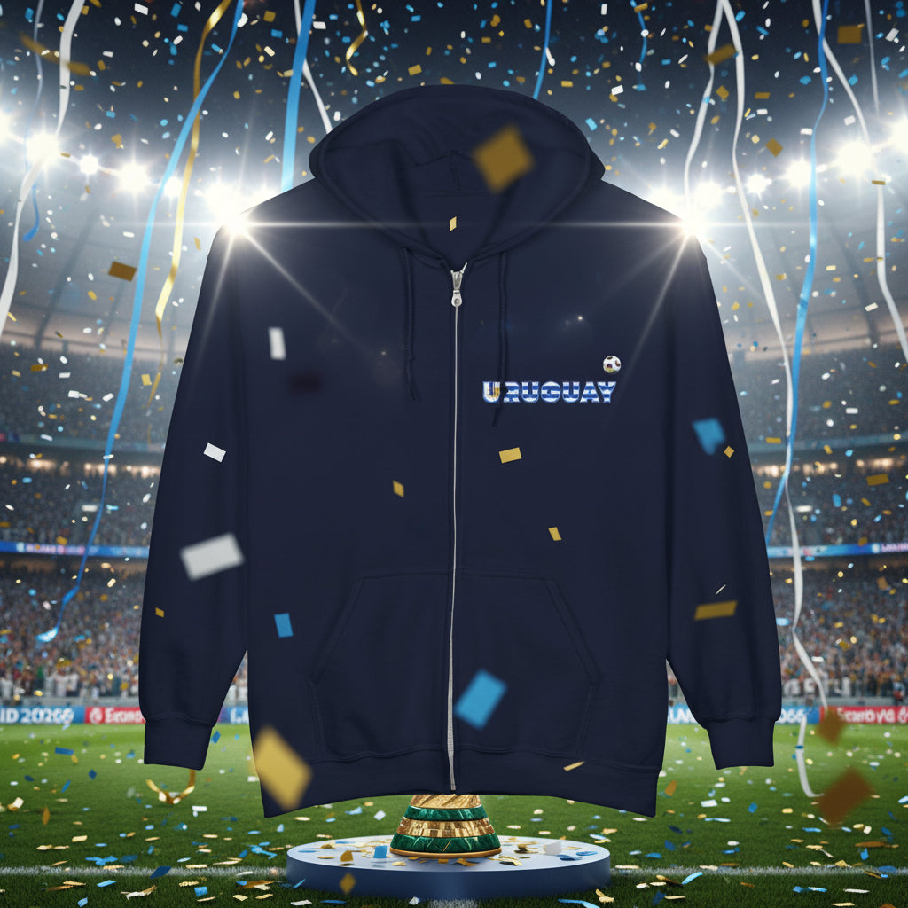 Uruguay Soccer Zip Hoodie