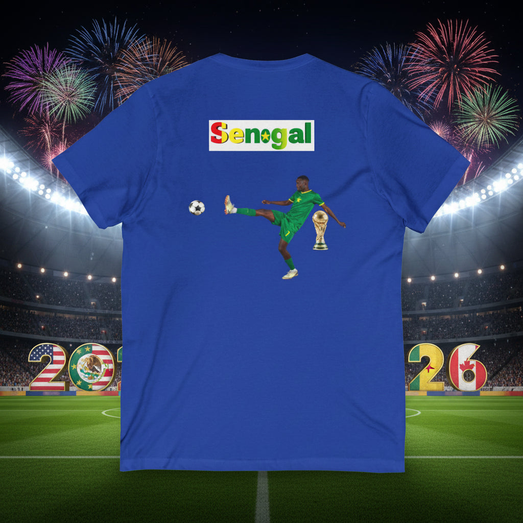 Senegal Soccer V-Neck Tee