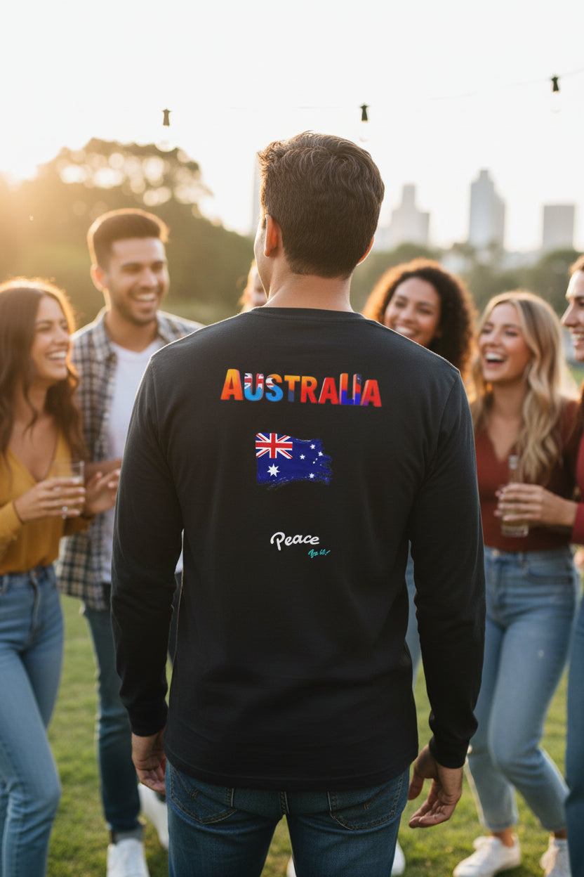 Australia Flag Long Sleeve Tee - Peace