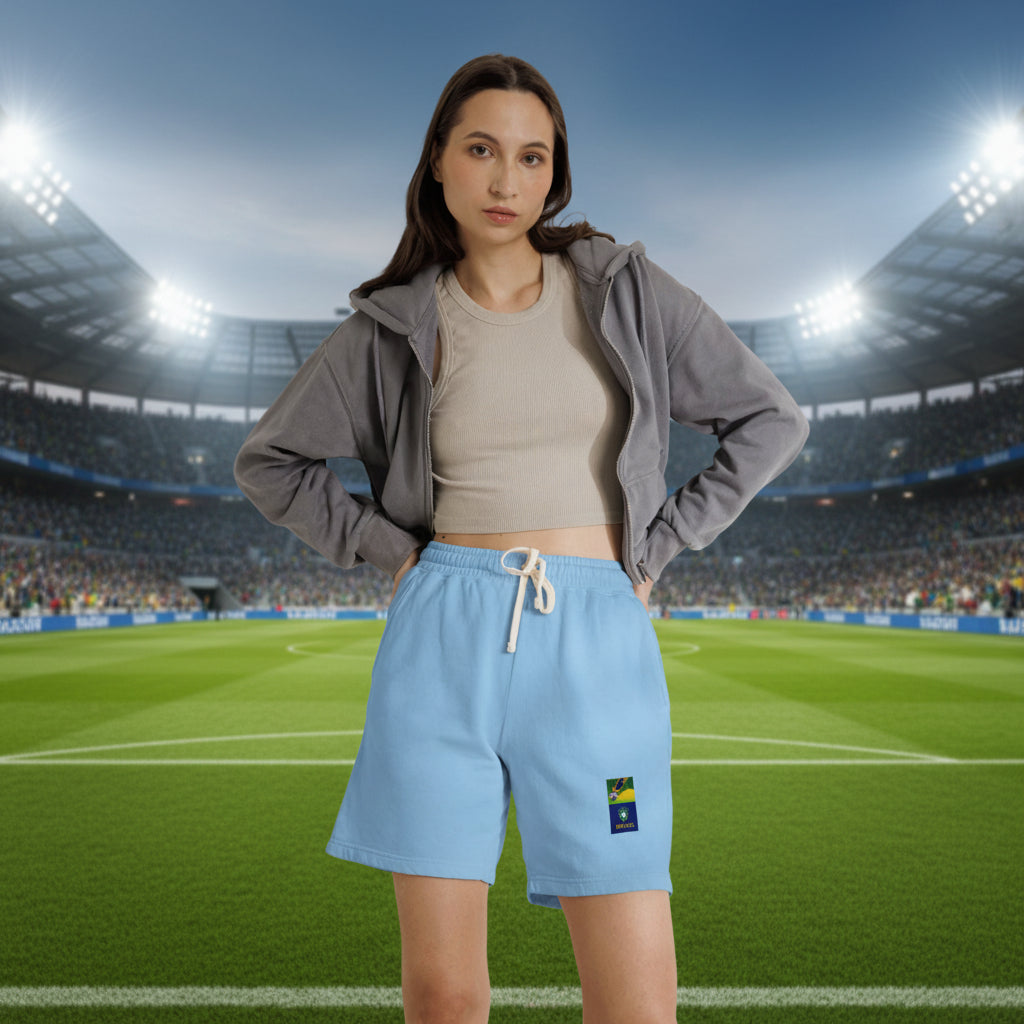 Brazil World Cup 2026 Sweat Shorts 100% Ring-Spun Cotton