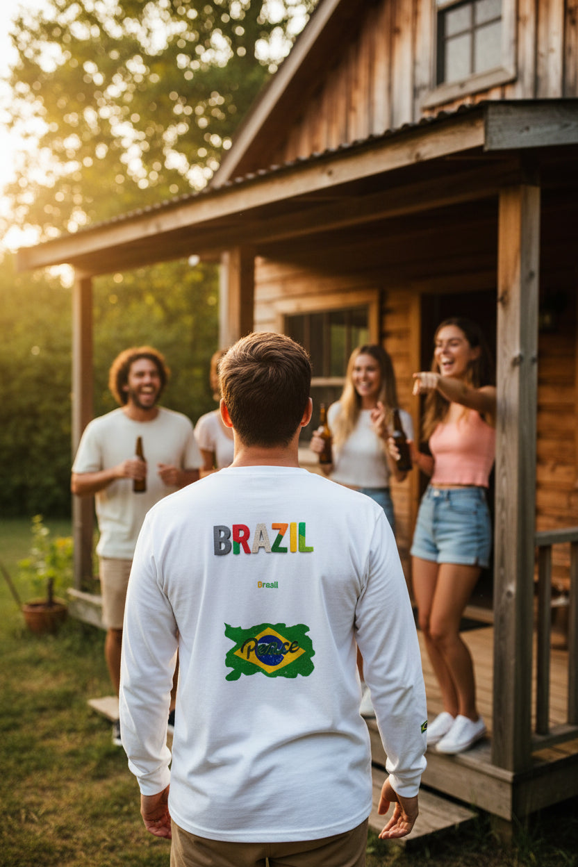 Brazil Flag Long Sleeve Tee