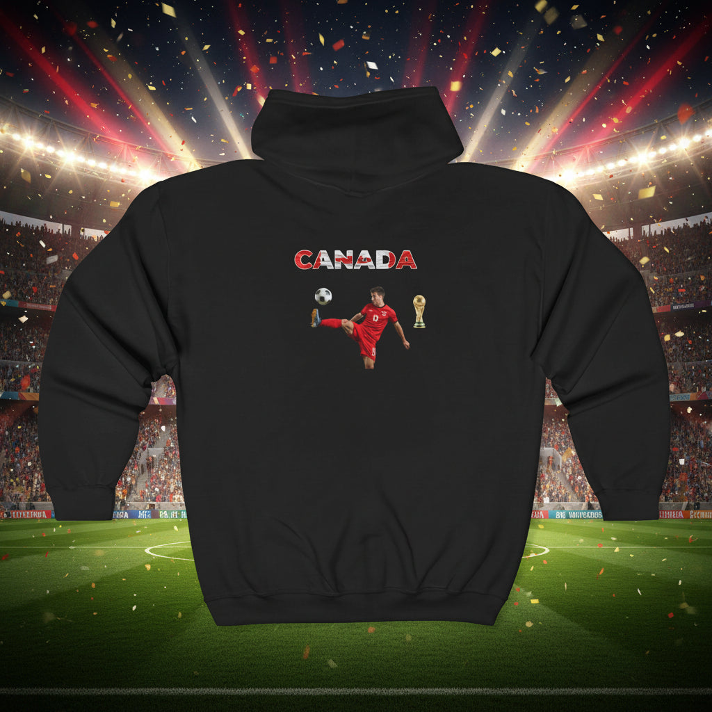 Canada Soccer Flag Zip Hoodie