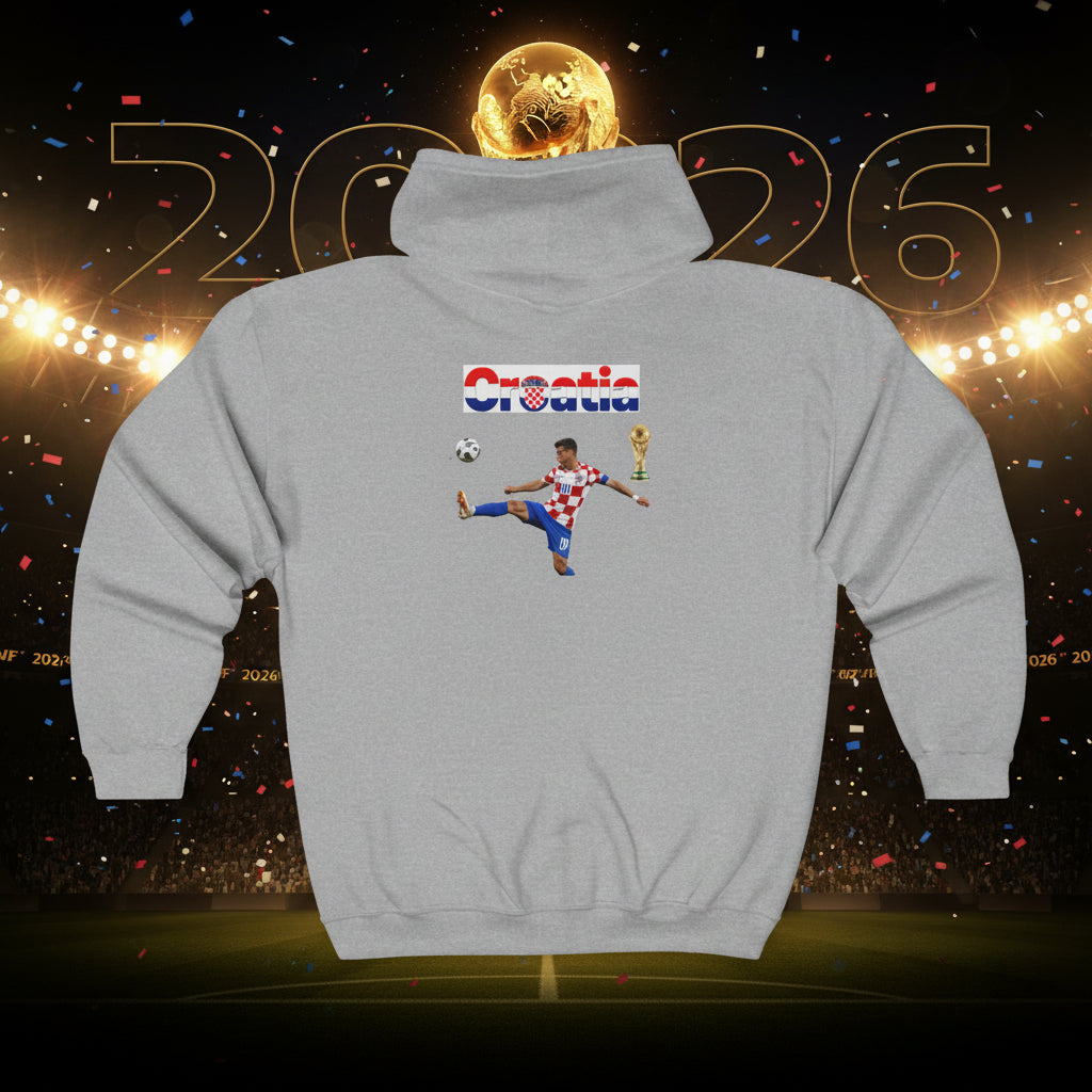 Croatia World Cup 2026 Soccer Zip Hoodie