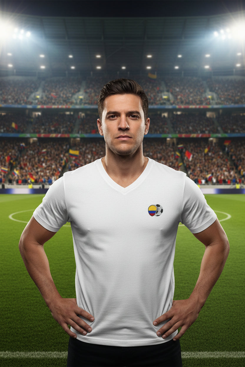 Colombia World Cup 2026 Soccer V-Neck T-Shirt