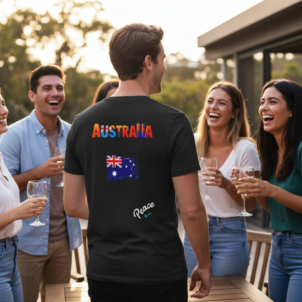 Australia Flag Graphic T-Shirt - Peace