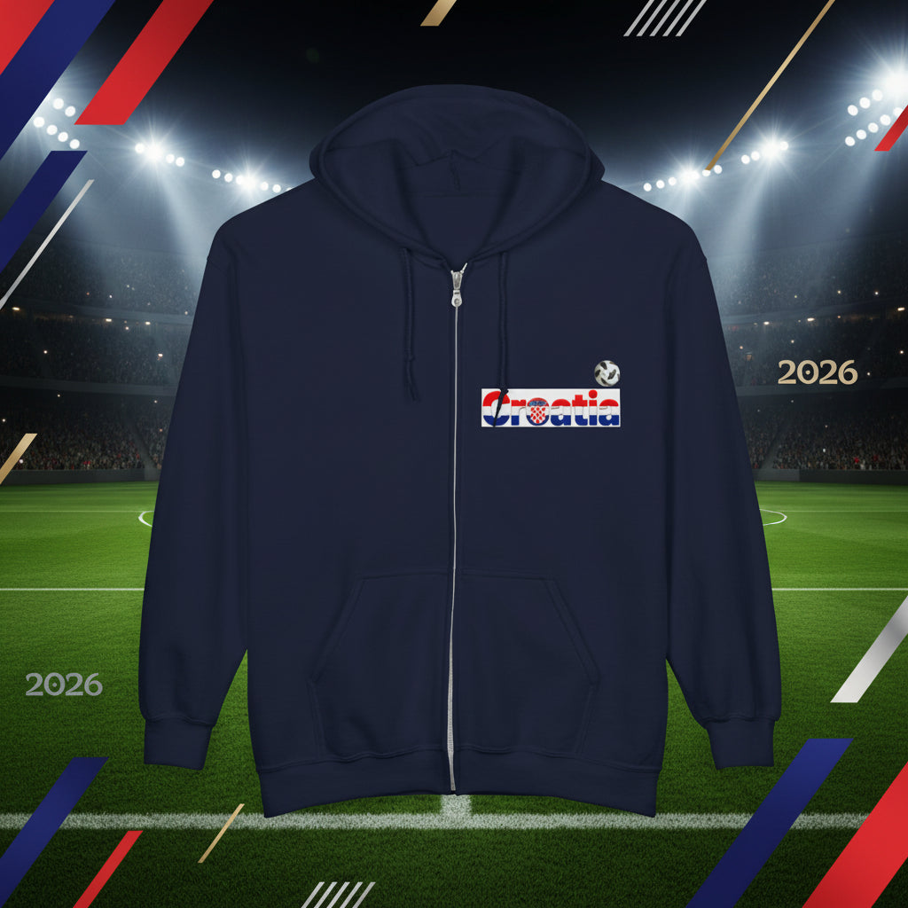 Croatia World Cup 2026 Soccer Zip Hoodie