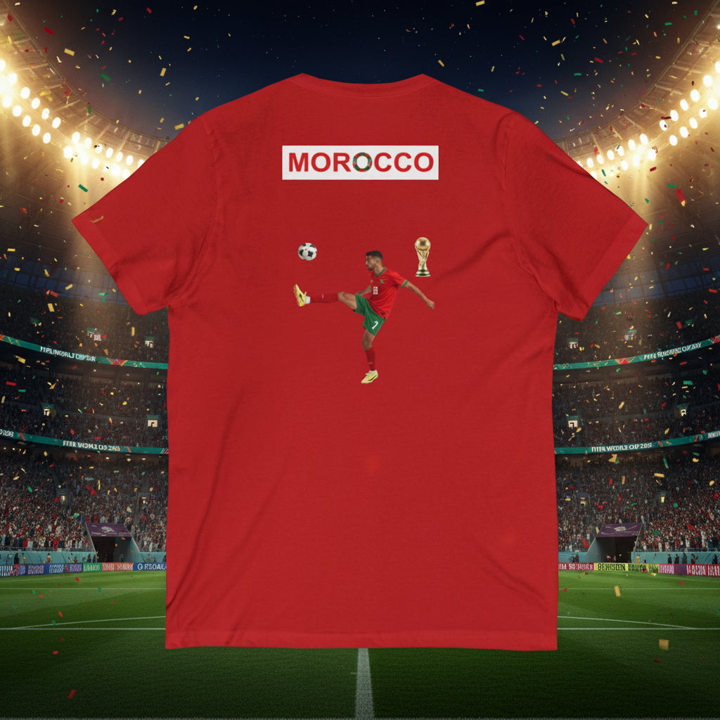 Morocco Soccer V-Neck Tee