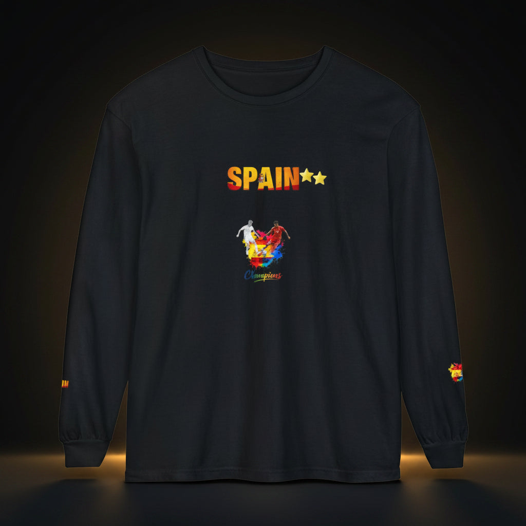 Spain Champions Long Sleeve Tee — World Cup Victory Soccer Fan Shirt