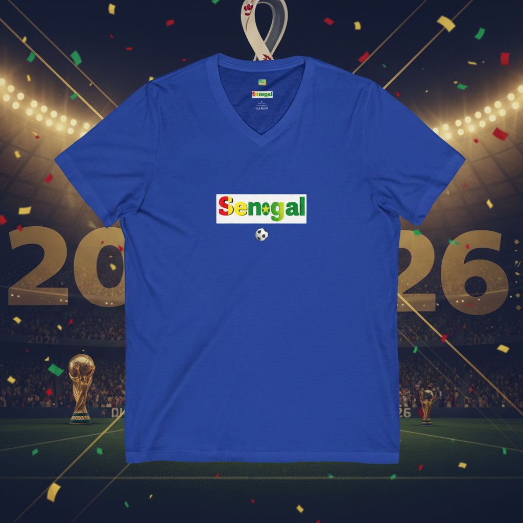 Senegal Soccer V-Neck Tee