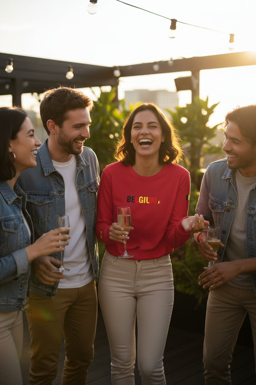 Belgium Flag Long Sleeve Tee -Peace
