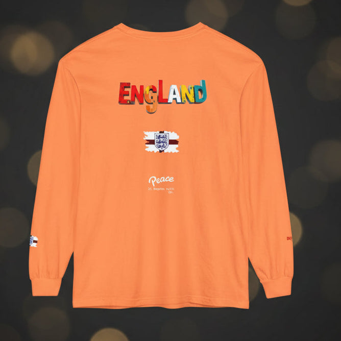 England Colorblock Long Sleeve T-Shirt — Peace message