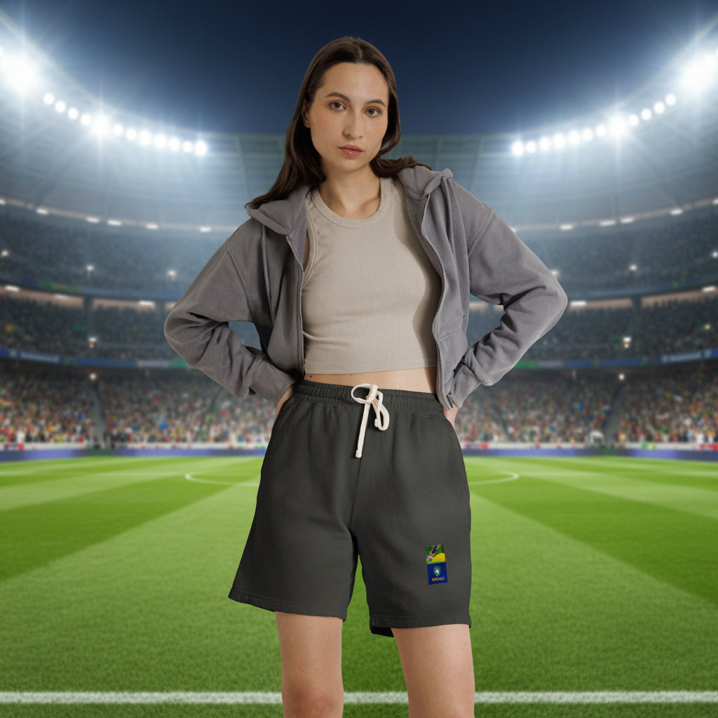 Brazil World Cup 2026 Sweat Shorts 100% Ring-Spun Cotton
