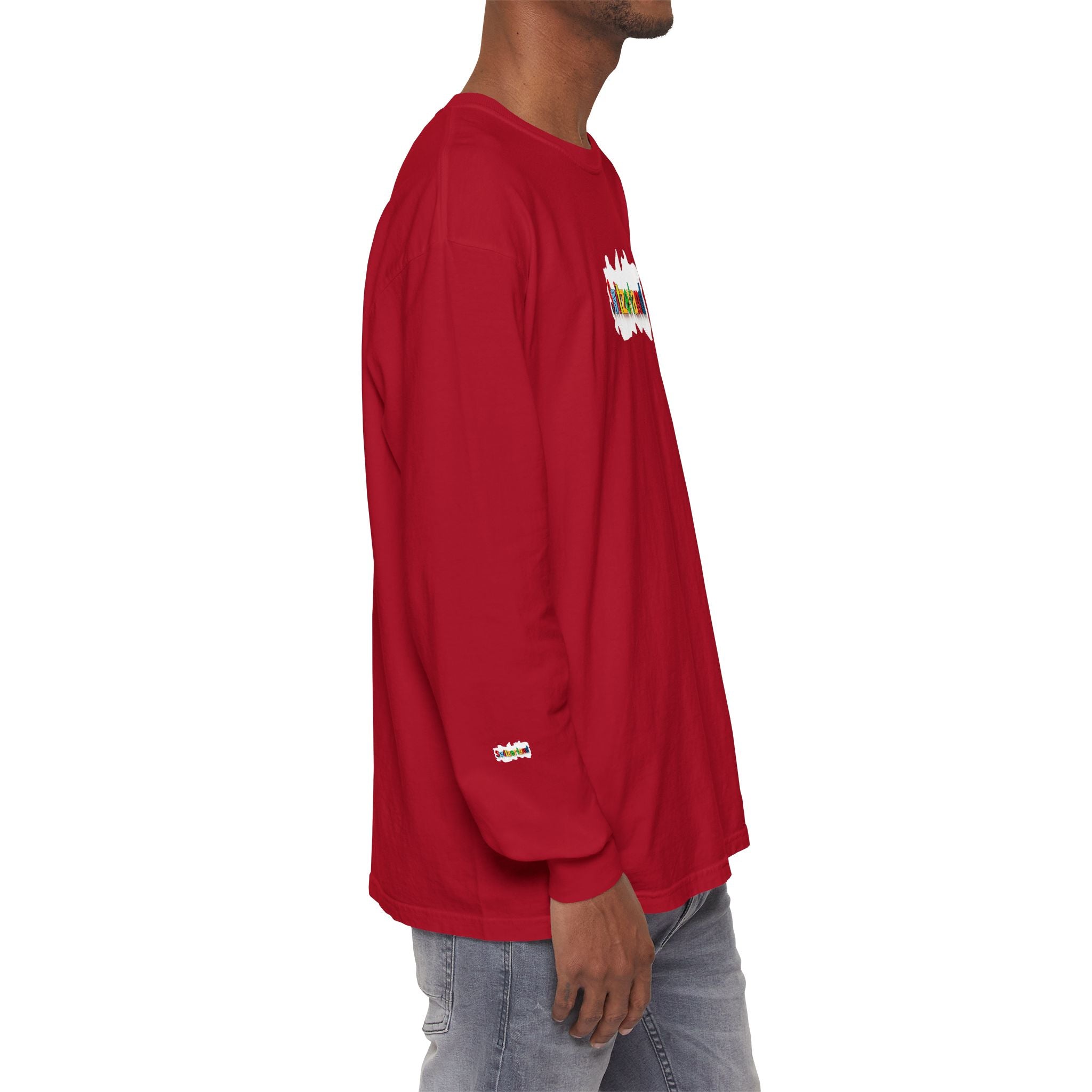 Switzerland Color Block Long Sleeve T-Shirt — Swiss Flag Graphic