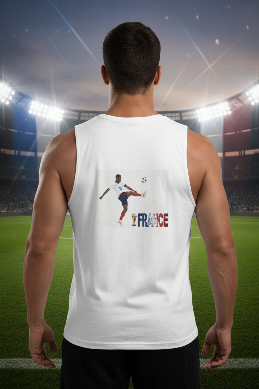 France Soccer Tank Top 100% combed ring-spun Cotton