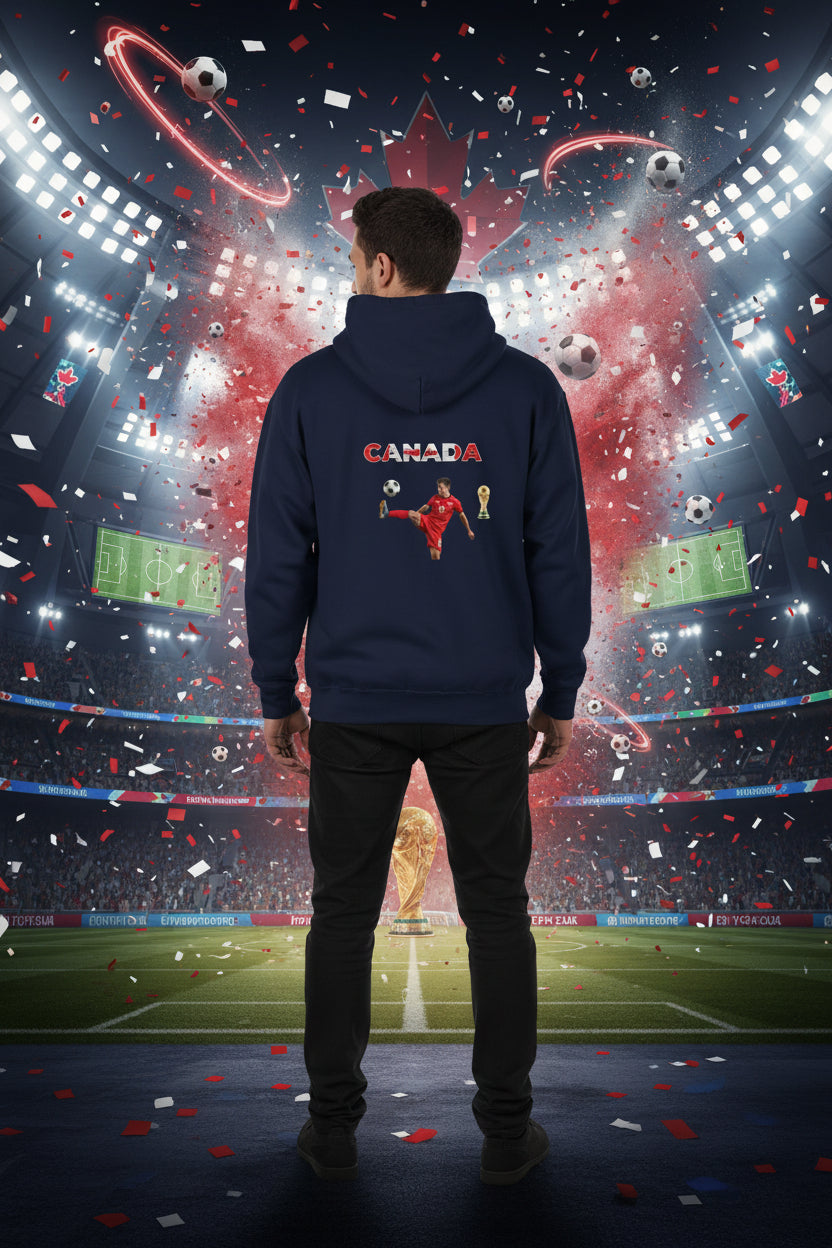 Canada Soccer Flag Zip Hoodie