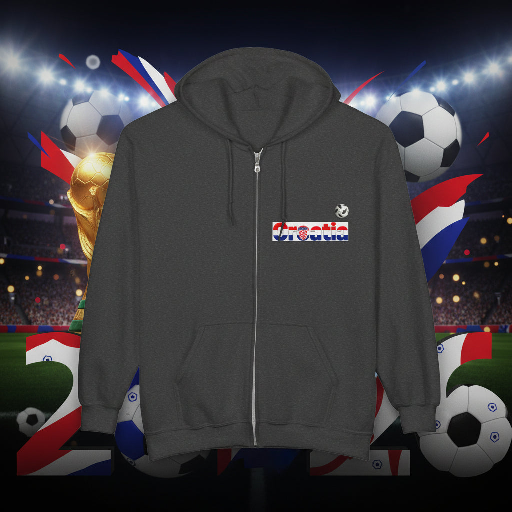 Croatia World Cup 2026 Soccer Zip Hoodie