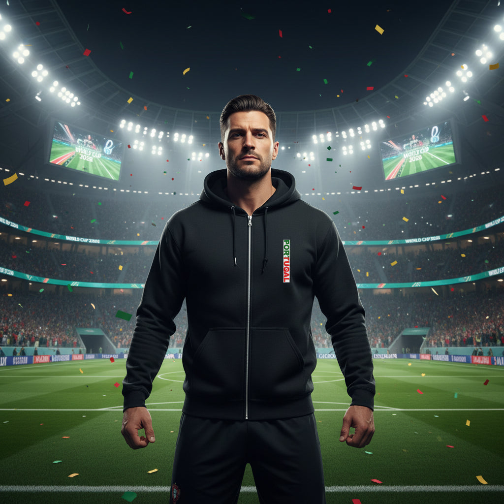 Portugal World Cup 2026 Soccer Zip Hoodie