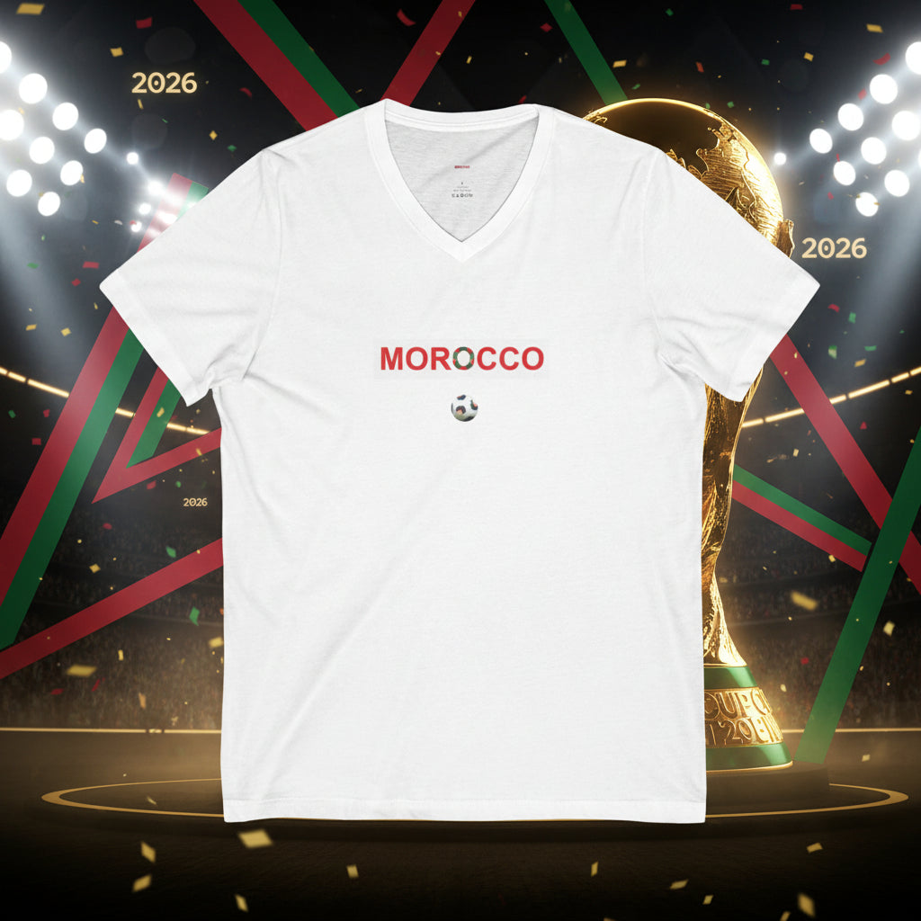 Morocco Soccer V-Neck Tee