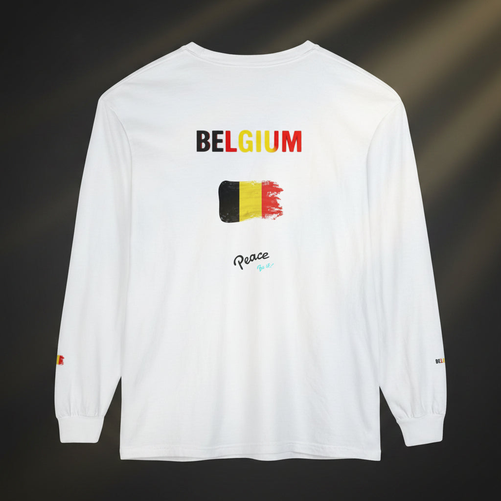 Belgium Flag Long Sleeve Tee -Peace