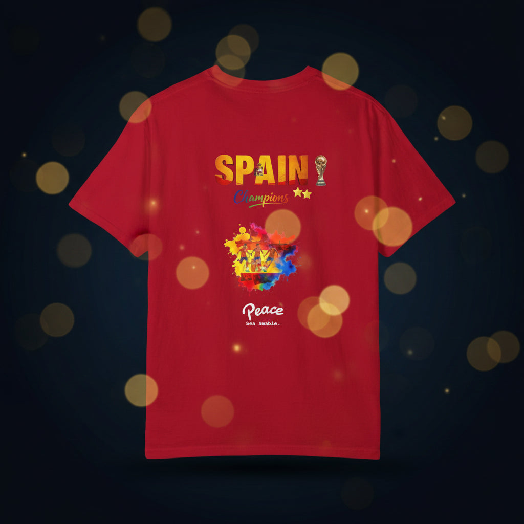 Spain Champions T-Shirt -Peace message