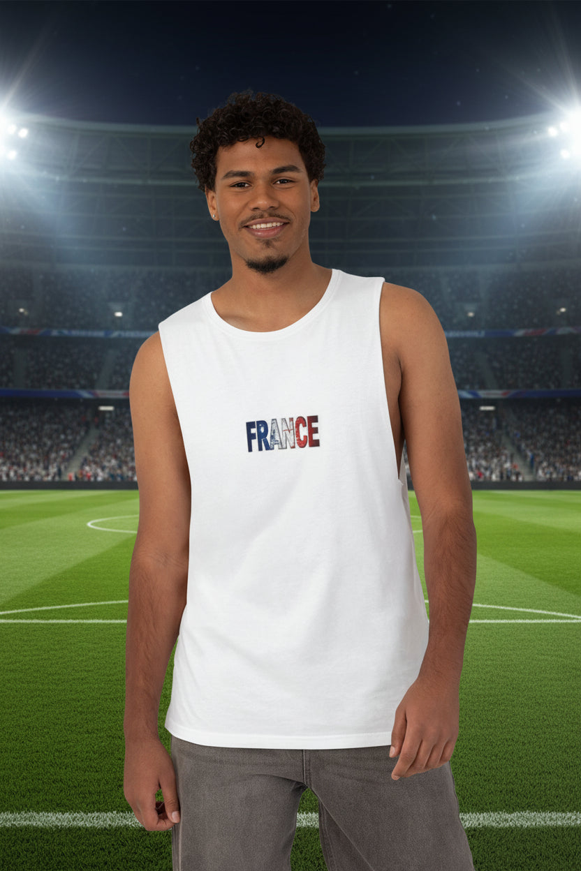 France Soccer Tank Top 100% combed ring-spun Cotton
