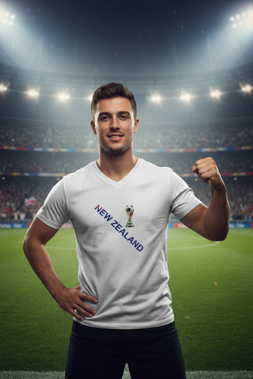 New Zealand Soccer V-Neck Tee