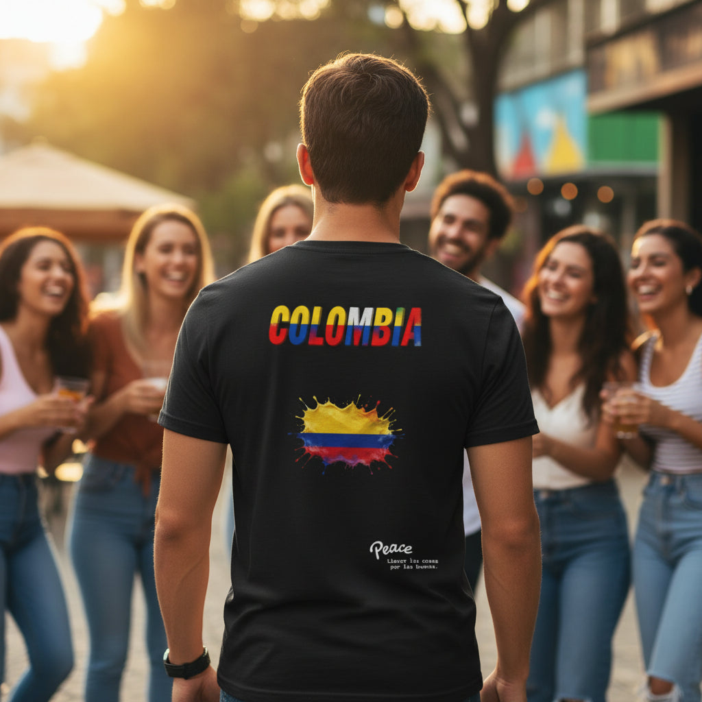 Colombia Flag Graphic T‑Shirt — Peace