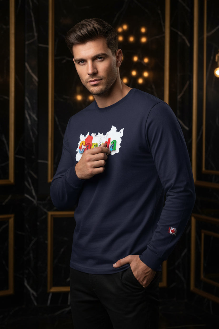 Canada Color Block Long Sleeve Tee