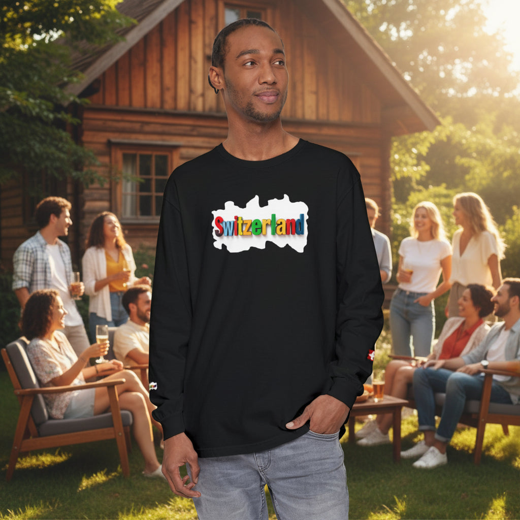 Switzerland Color Block Long Sleeve T-Shirt
