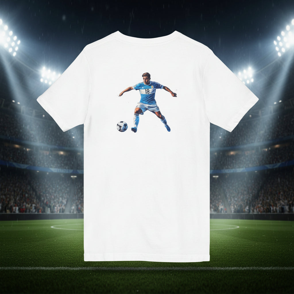 Argentina Soccer V-Neck Tee  100% cotton
