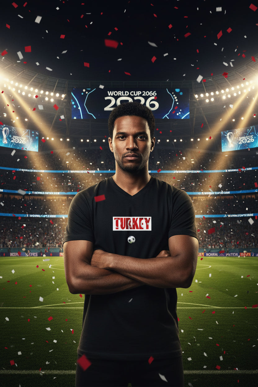 Türkiye World Cup 2026 Soccer Fan V-Neck Tee