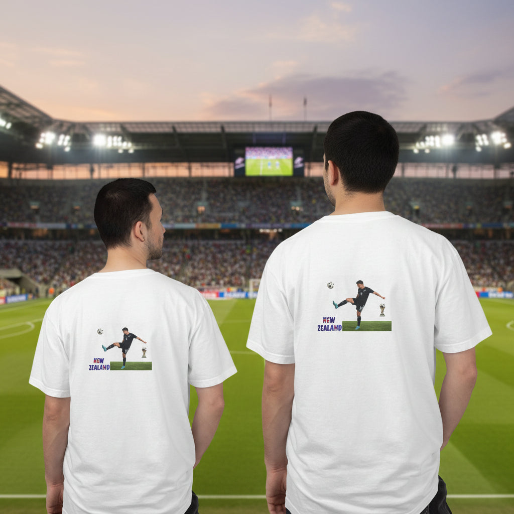 New Zealand Soccer T-Shirt 100% Ring-Spun Cotton