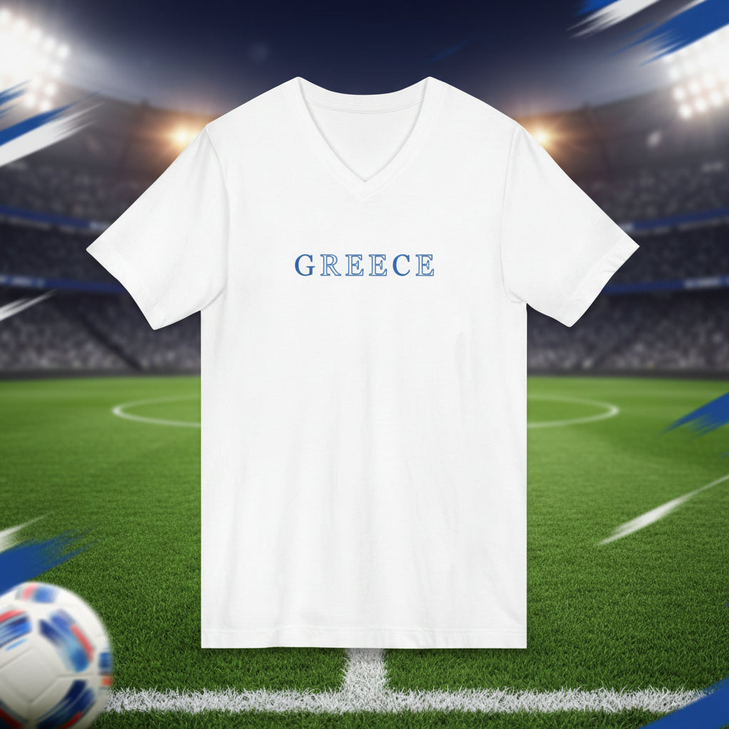 Greece World Cup 2026 Soccer V-Neck Tee