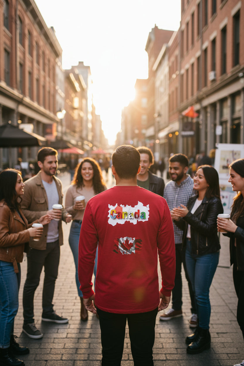 Canada Color Block Long Sleeve Tee