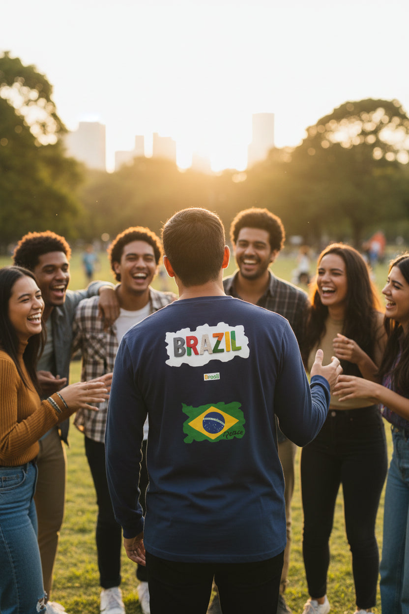 Brazil Flag Long Sleeve Tee