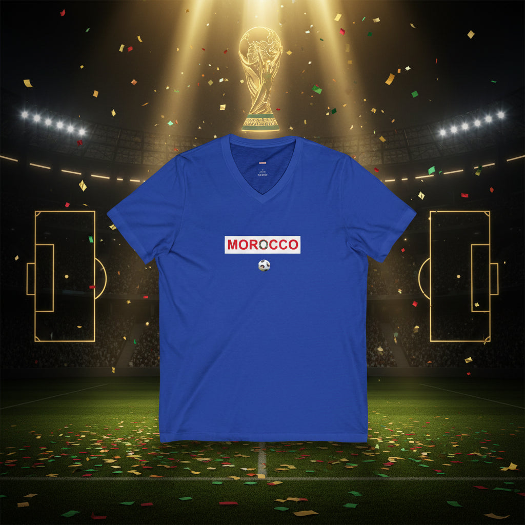 Morocco Soccer V-Neck Tee