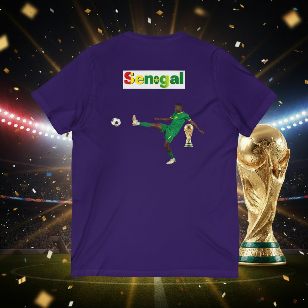 Senegal Soccer V-Neck Tee