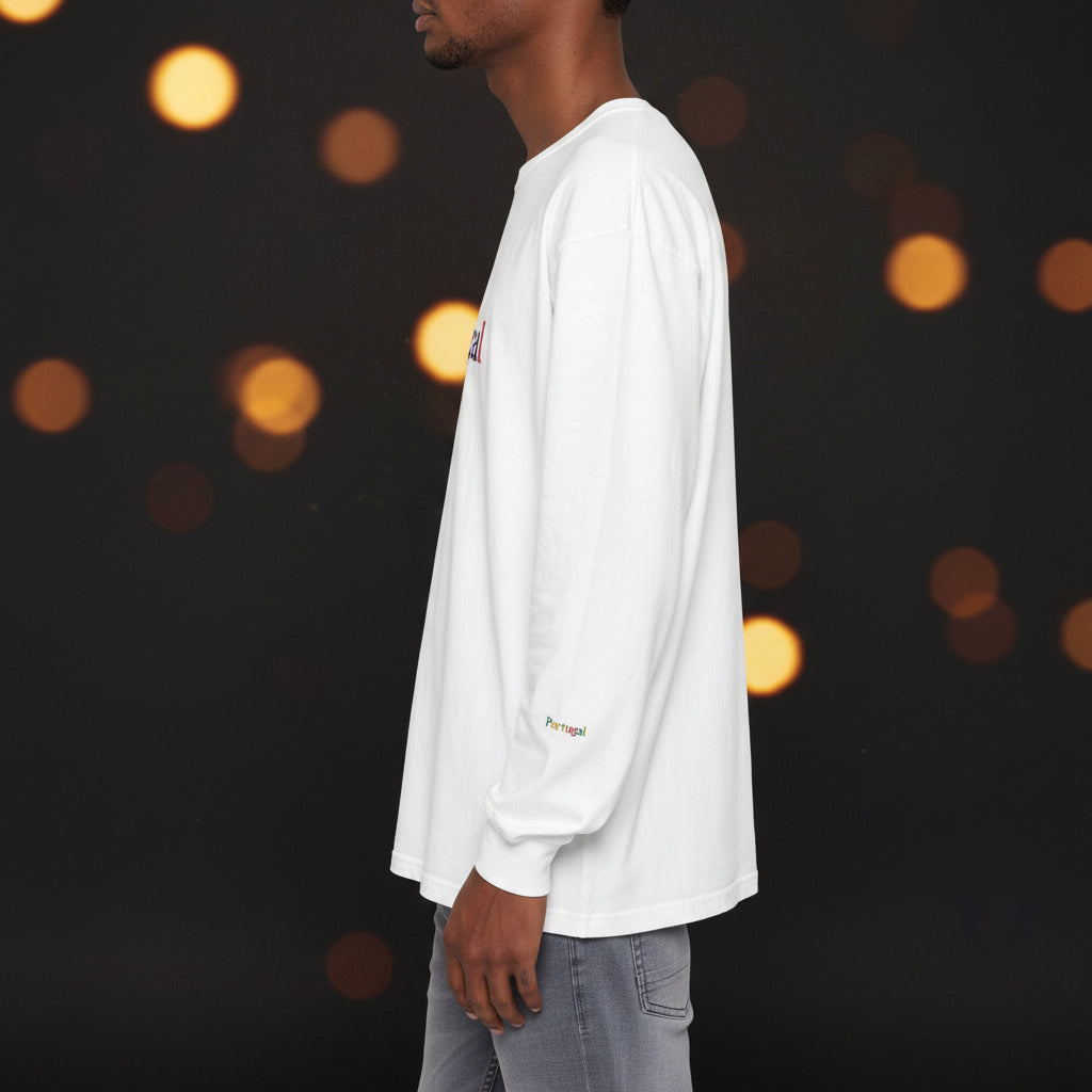 Portugal Flag Long Sleeve Tee — 'Peace' Graphic Travel Shirt