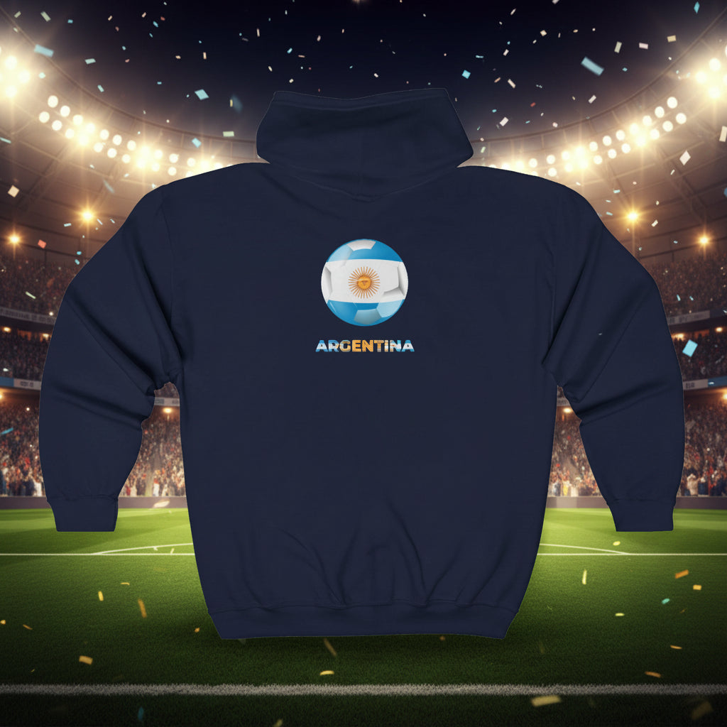 Argentina World Cup 2026 Soccer Zip Hoodie