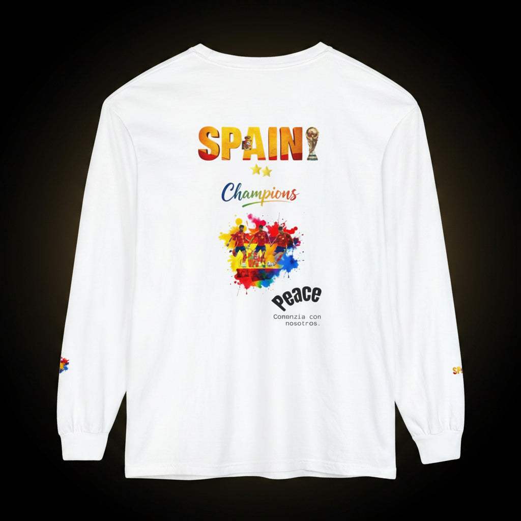 Spain Champions Long Sleeve Tee — World Cup Victory Soccer Fan Shirt