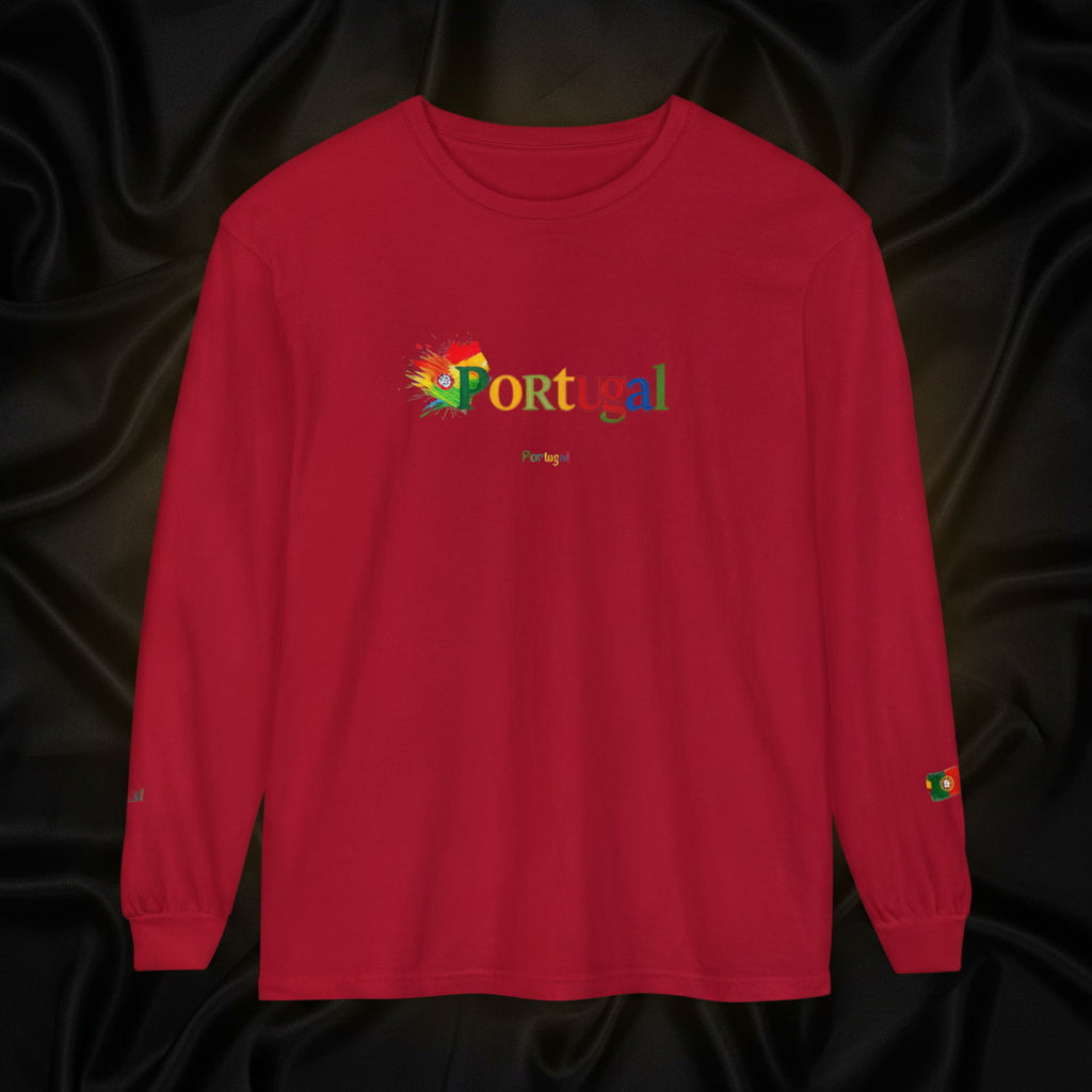 Portugal Flag Long Sleeve Tee — 'Peace' Graphic Travel Shirt