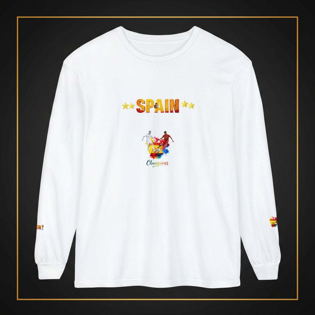 Spain Champions Long Sleeve Tee — World Cup Victory Soccer Fan Shirt