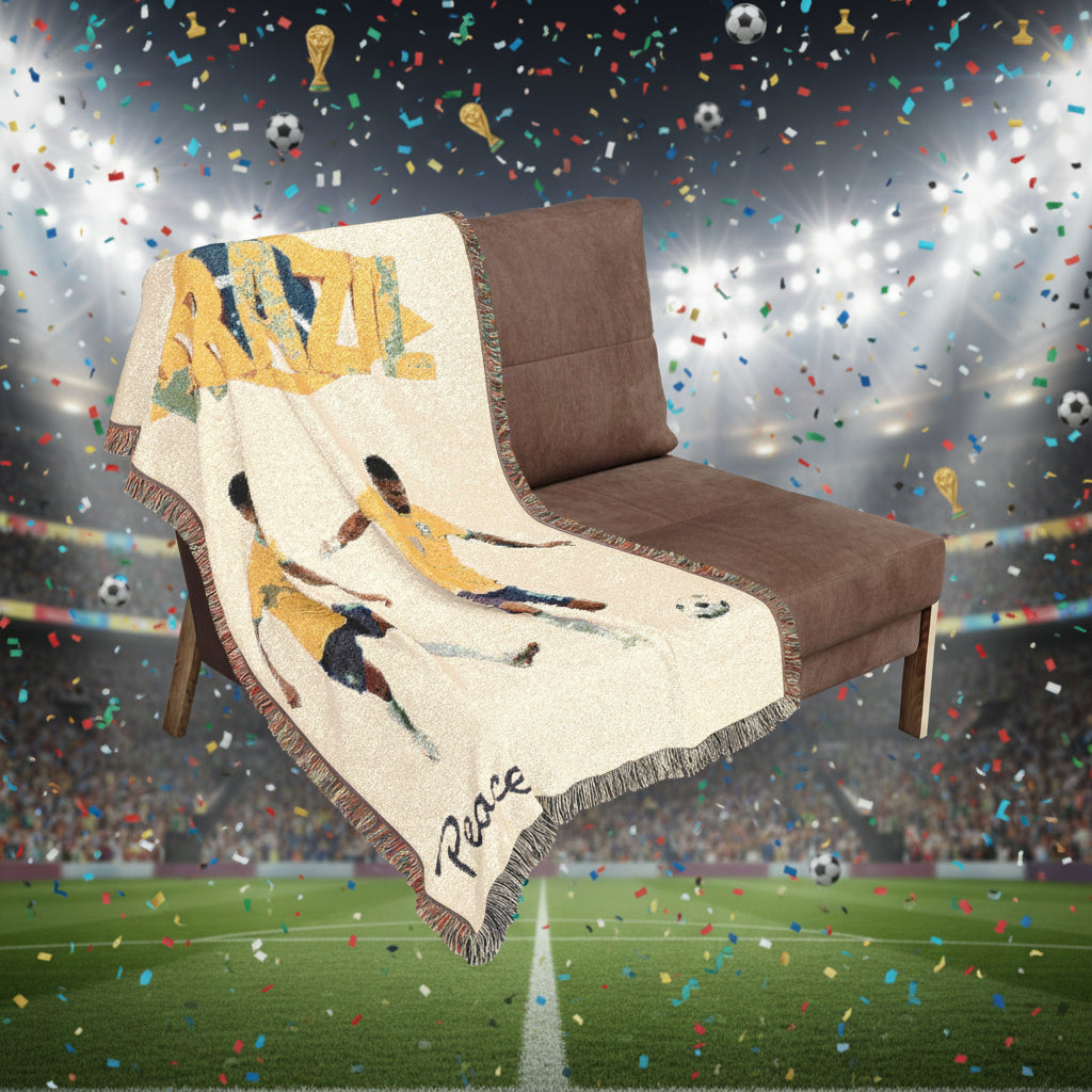 Brazil Soccer Woven Blanket