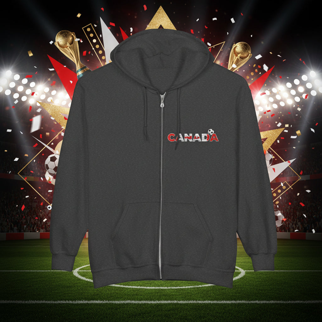 Canada Soccer Flag Zip Hoodie
