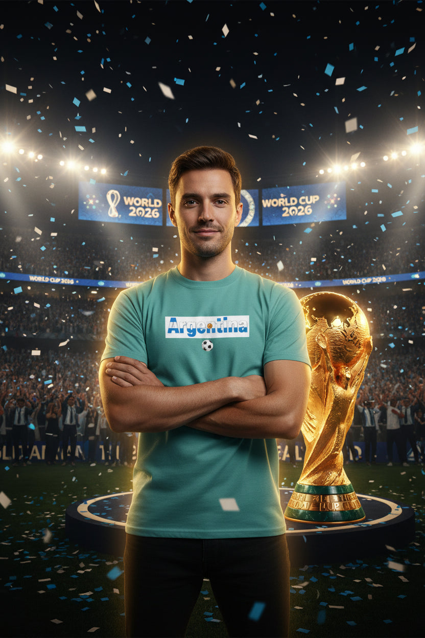 Argentina World Cup 2026 Soccer 100%  Cotton