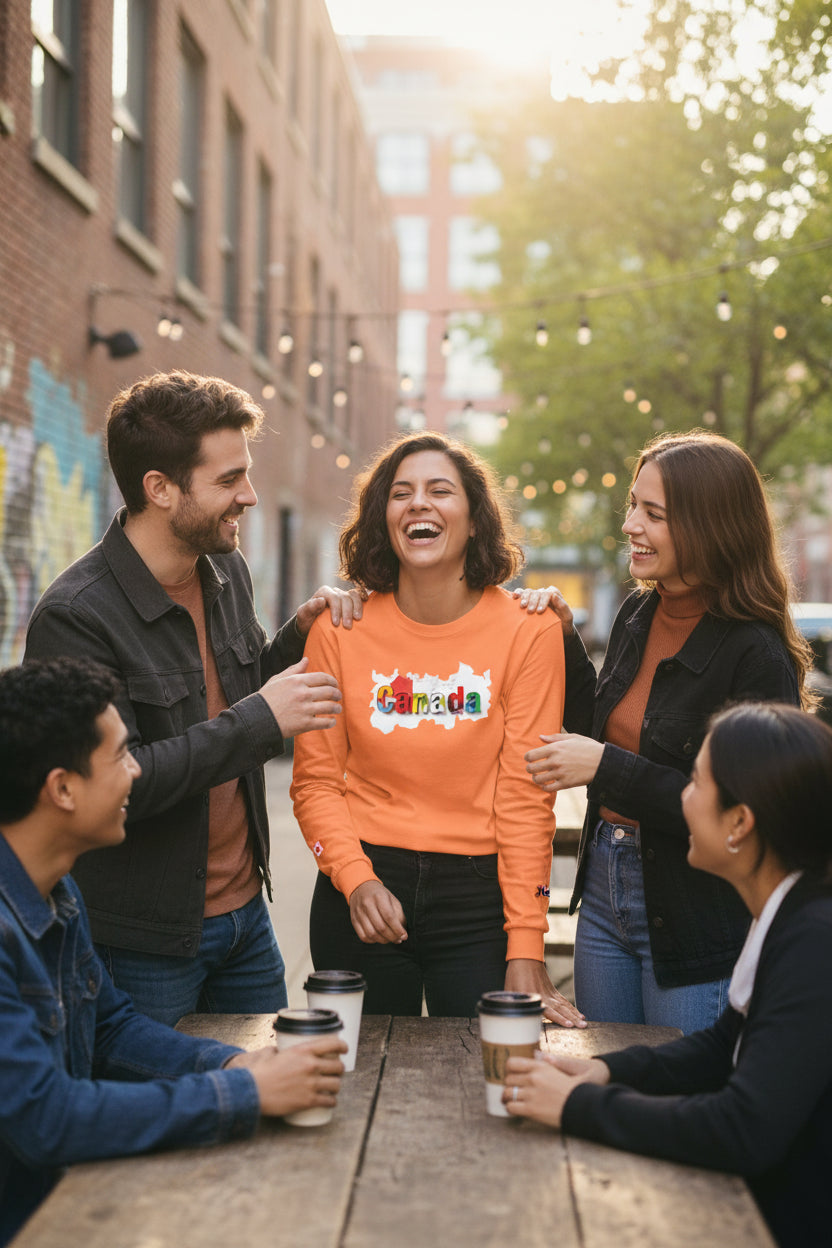 Canada Color Block Long Sleeve Tee